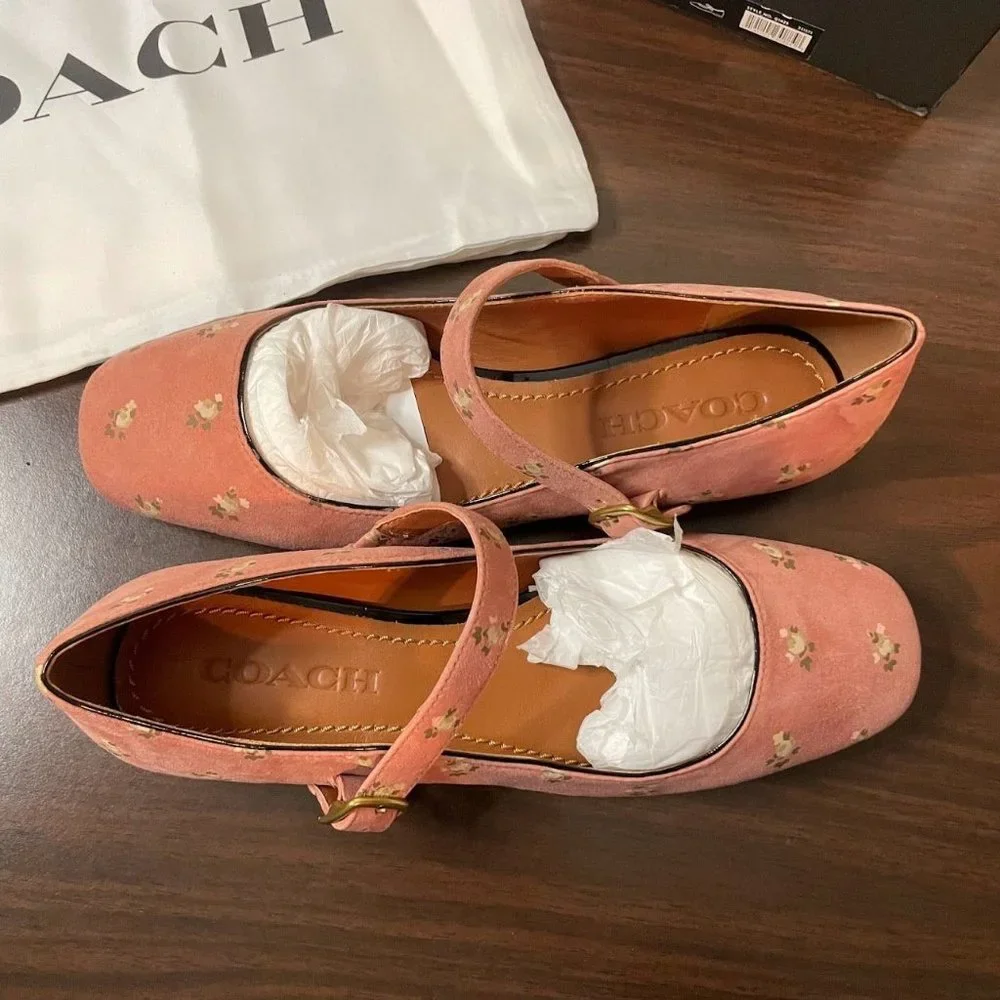 NWT Coach Mary Jane Prairie Print Suede Size 7 - Picture 2 of 8